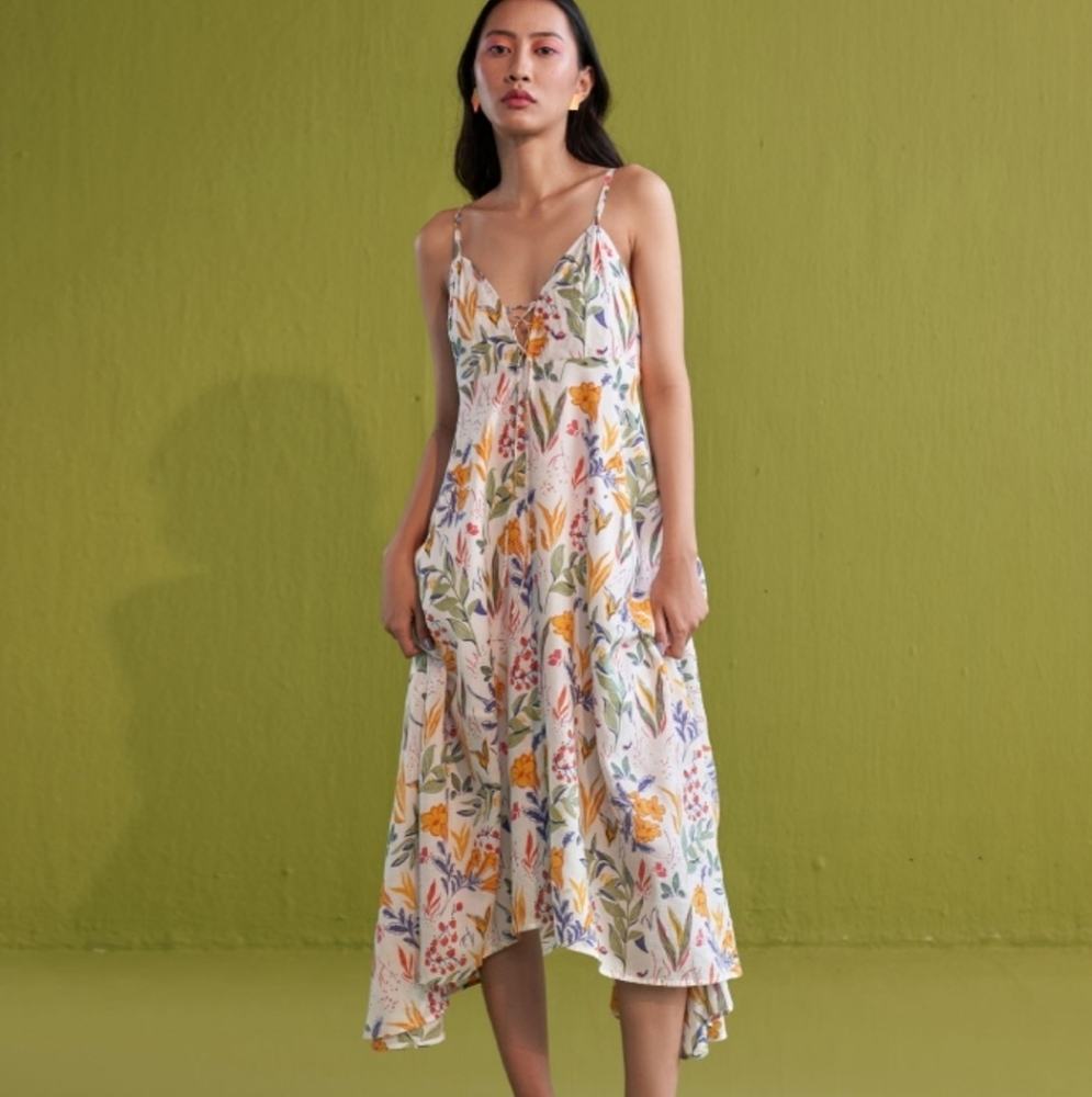 Golden Garden Lyocell Maxi Dress